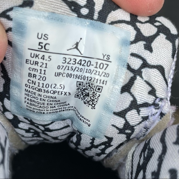 Nike Air Jordan 6 Rings TD Shoes White Black 323420-107 Toddler Infant 5C - Picture 4 of 4